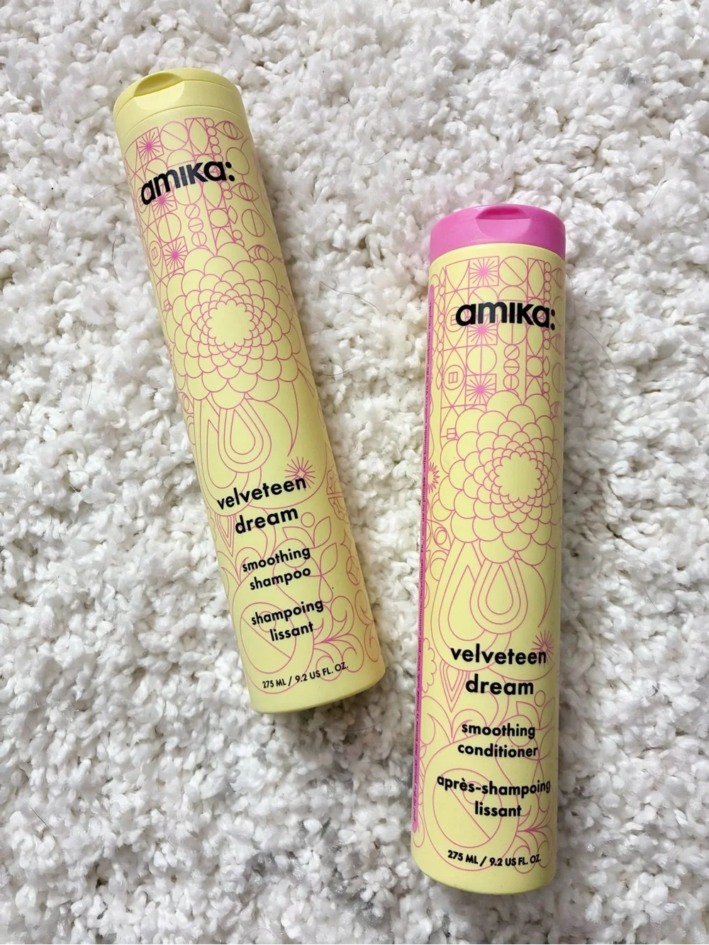 NEW Bundle 3 Amika Velveteen Shampoo Conditioner & Smooth Over frizz full size